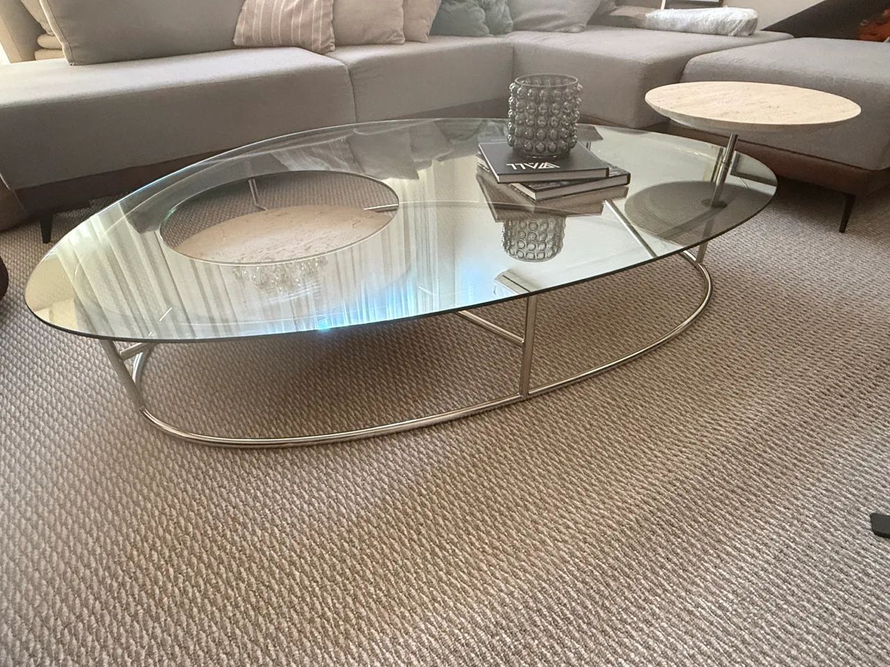 Mesa de Centro em Mármore/Vidro - Via Condoti - MUITO NOVA - Foto 5
