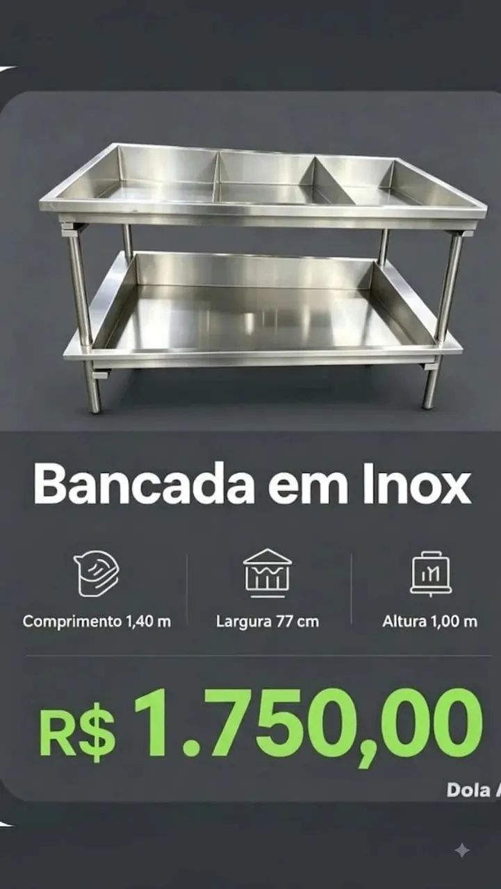 BANCADA EM INOX
