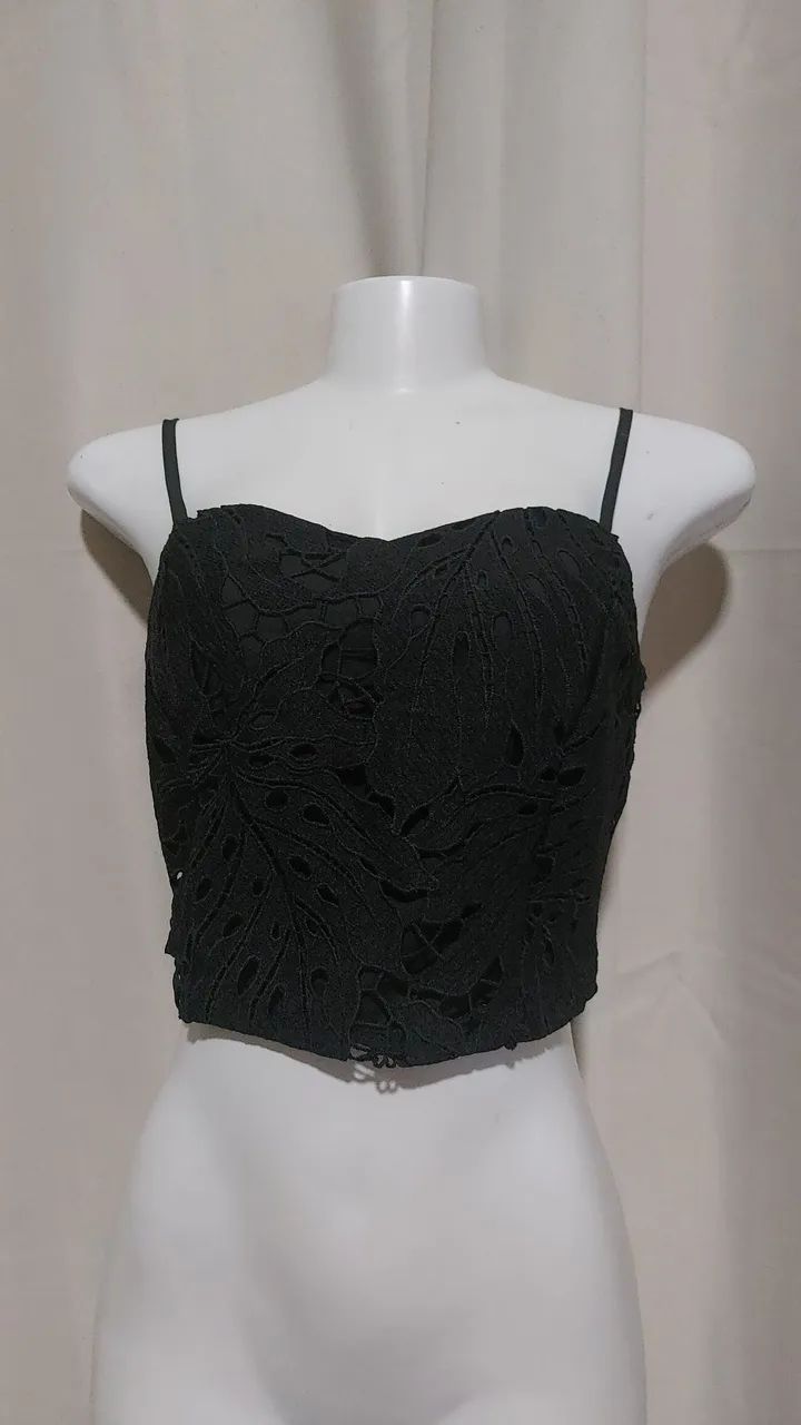 Cropped preto com alça regulável  - Foto 3