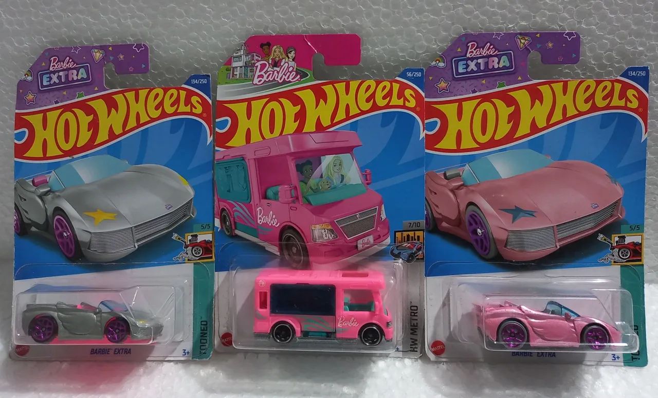 Miniaturas Hotwheels Temática Barbie 