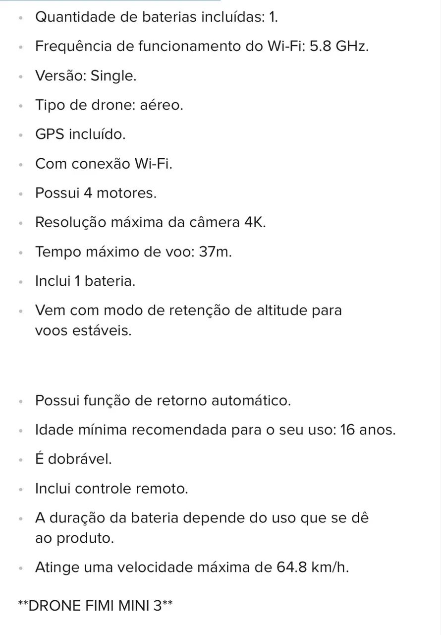 Drone Fimi Mini 3 com maleta para transporte - Foto 4