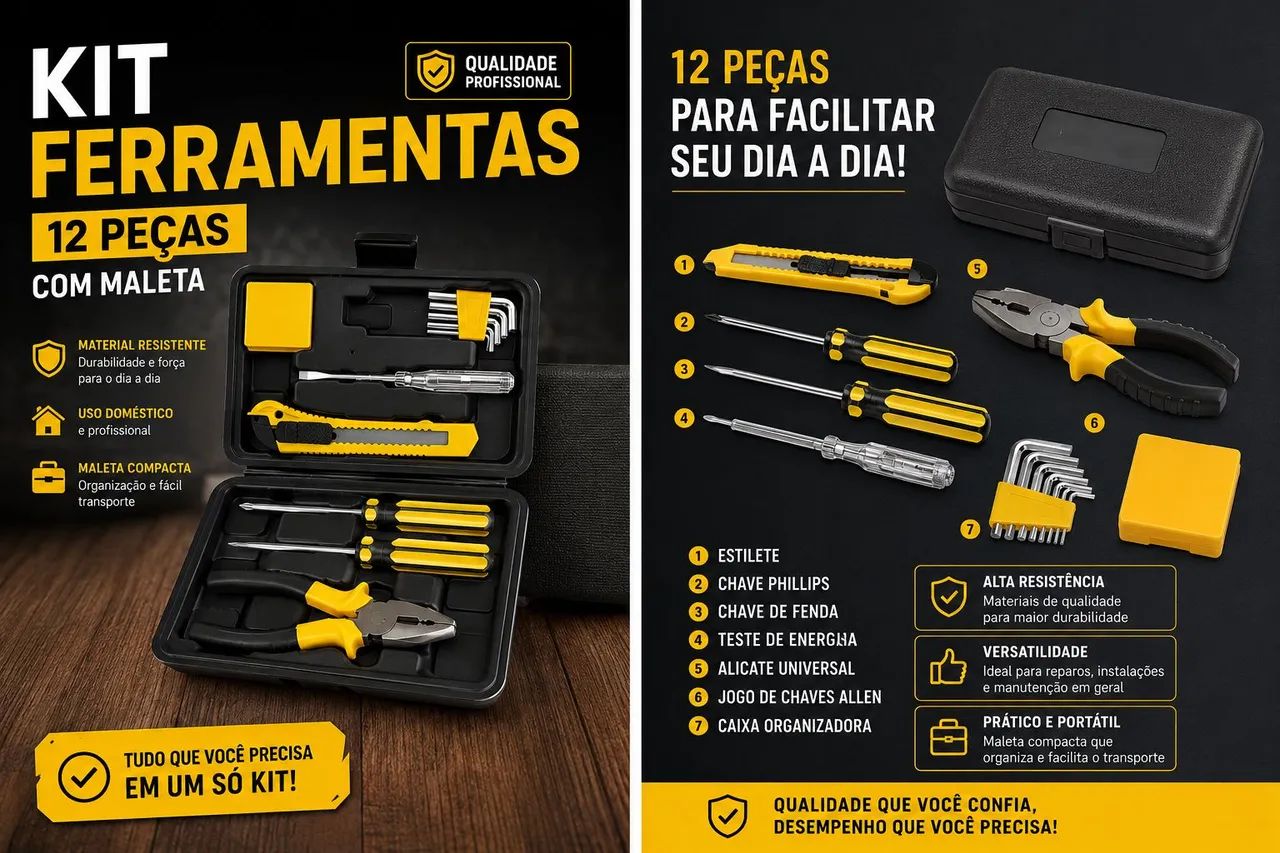  KIT DE FERRAMENTAS 12 PEÇAS! 