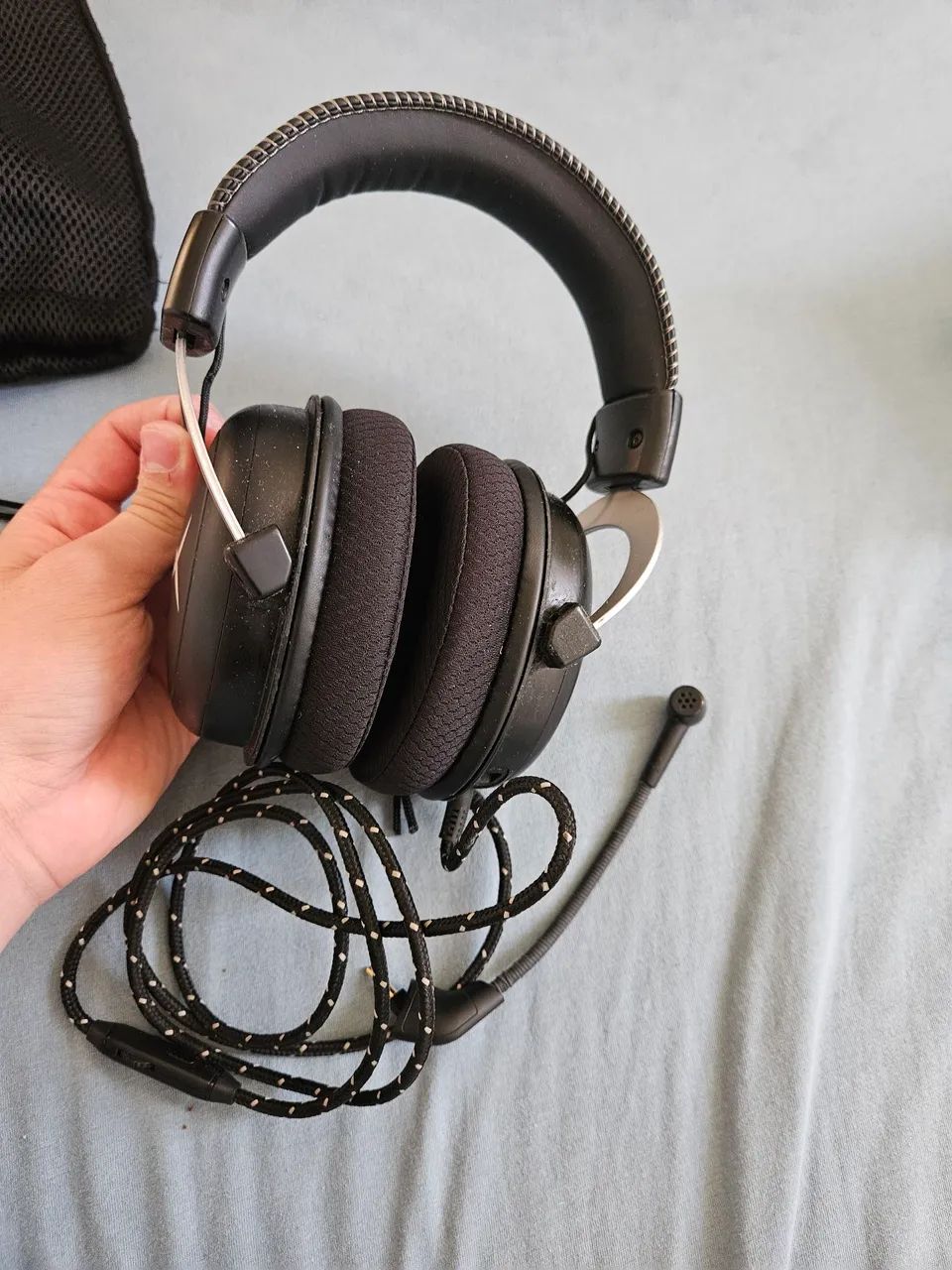 Headset HyperX Cloud Silver + Microfone + Bolsa
