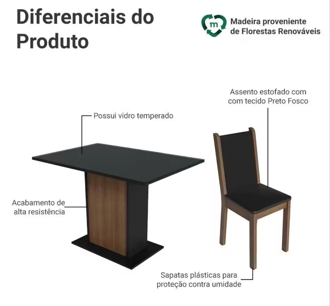 Mesa e 4 cadeiras - Foto 4