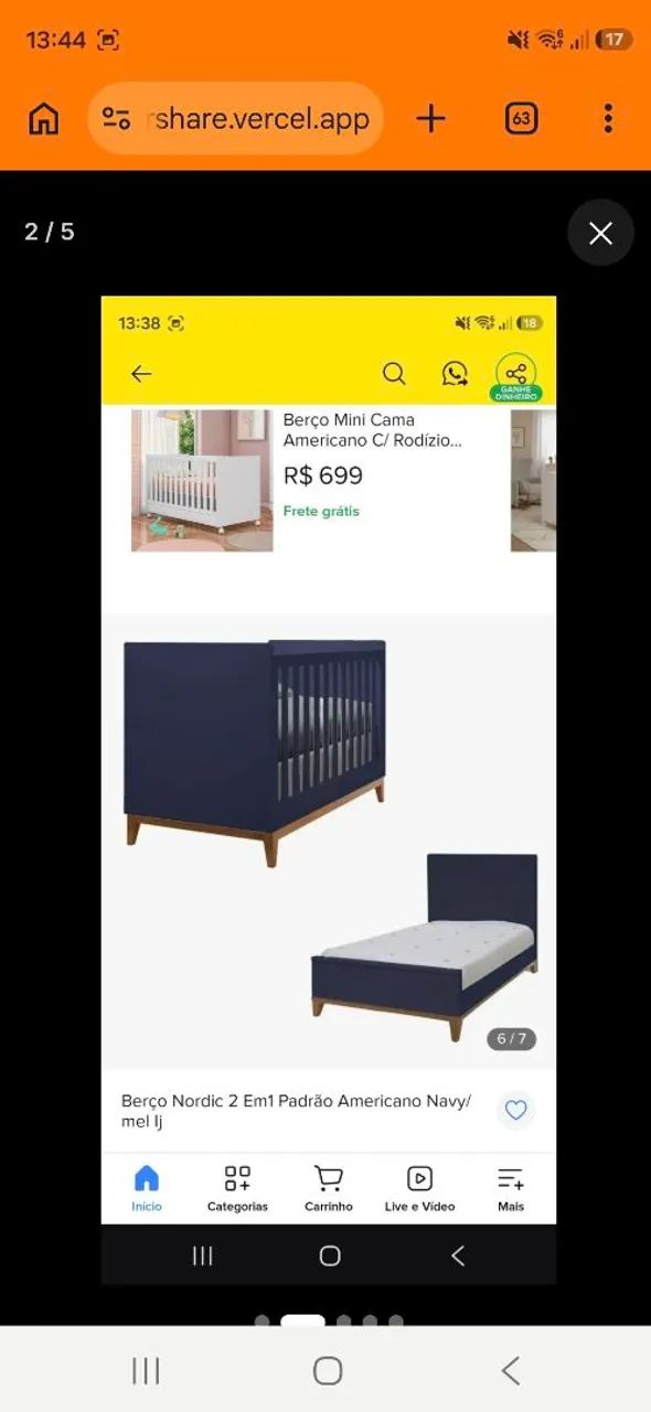 Berço nordic navy vira cama - Foto 5