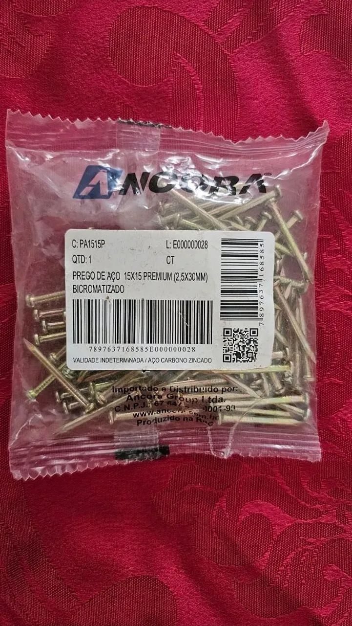 Prego Aço Bicromatizado 15x15 ( 2,5 x 30 mm) x 100 unidade