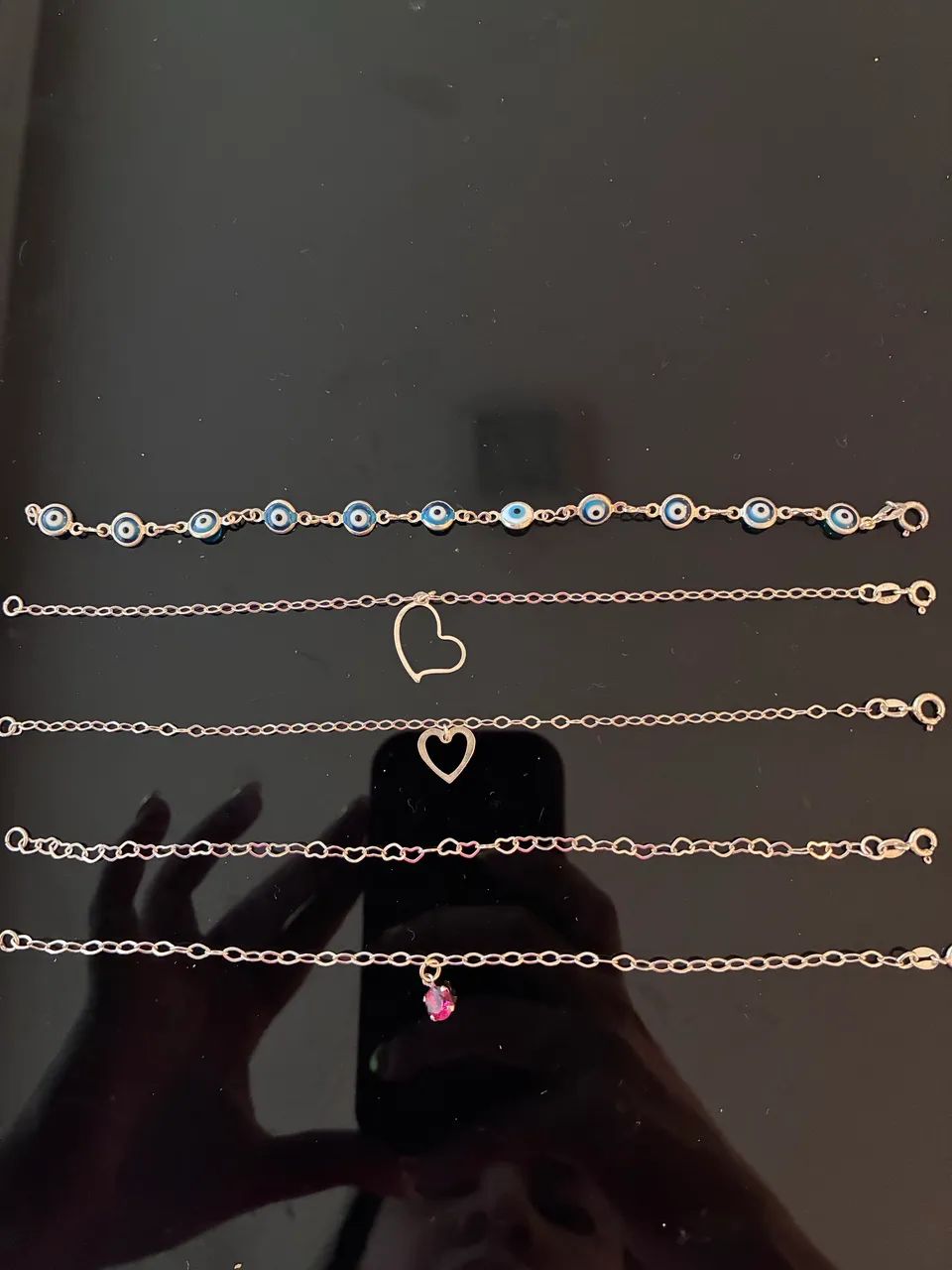 Kit 5 pulseiras prata925