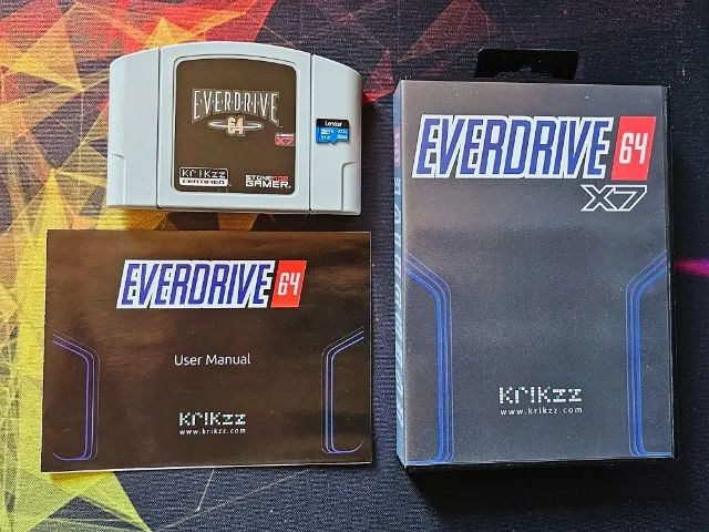 Everdrive 64 Krikzz X7 + cartão 32GB lotado de jogos - Peças e