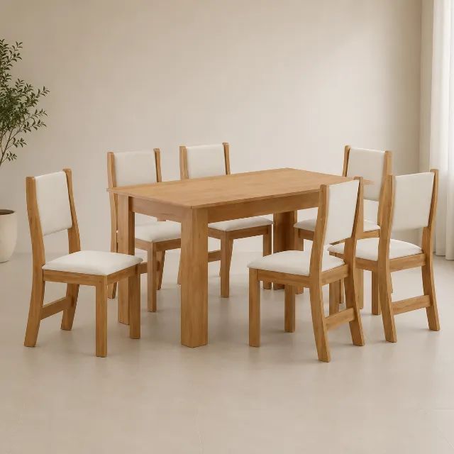 Mesa de Jantar com Cadeiras Na Cor Bronze Novo! 