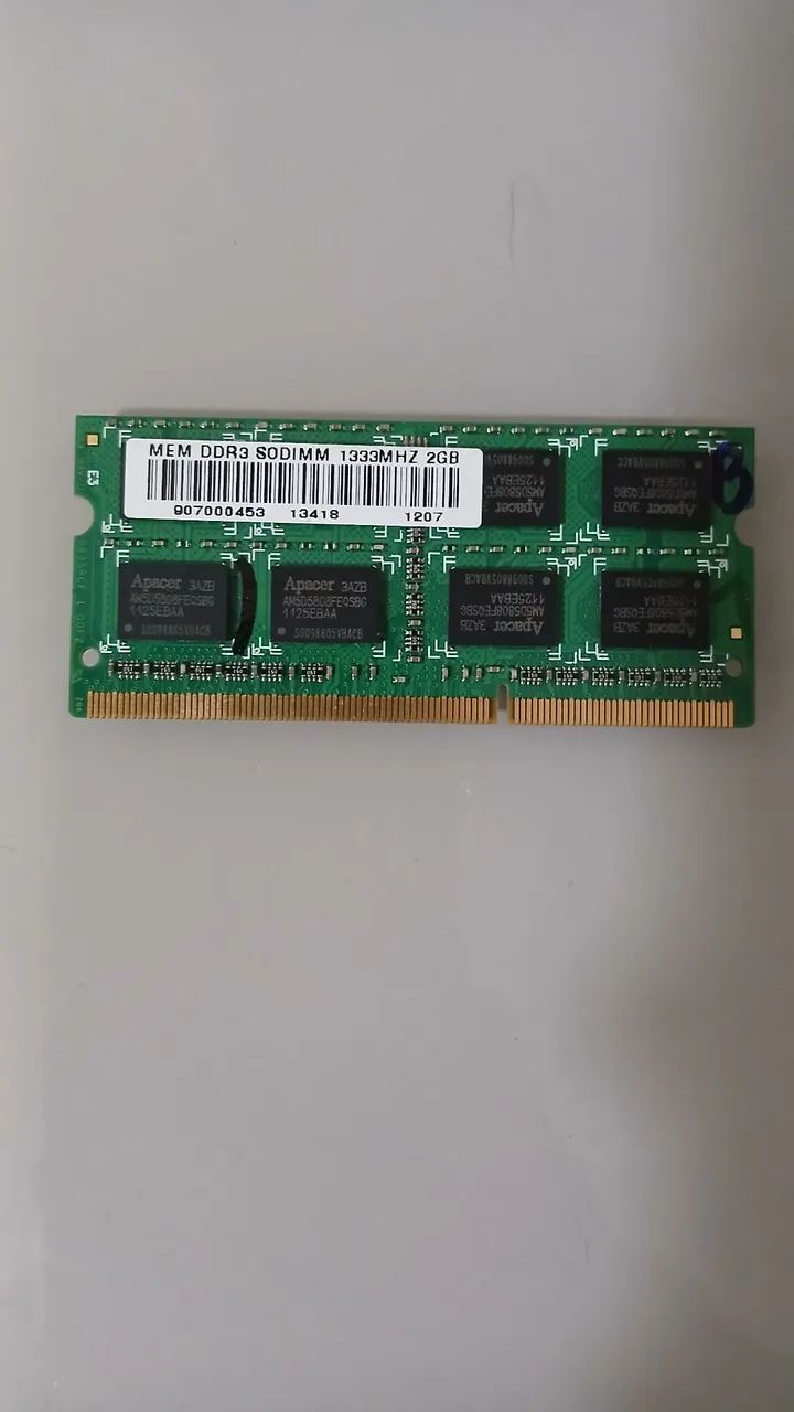 Memória ram de 2gb notbook