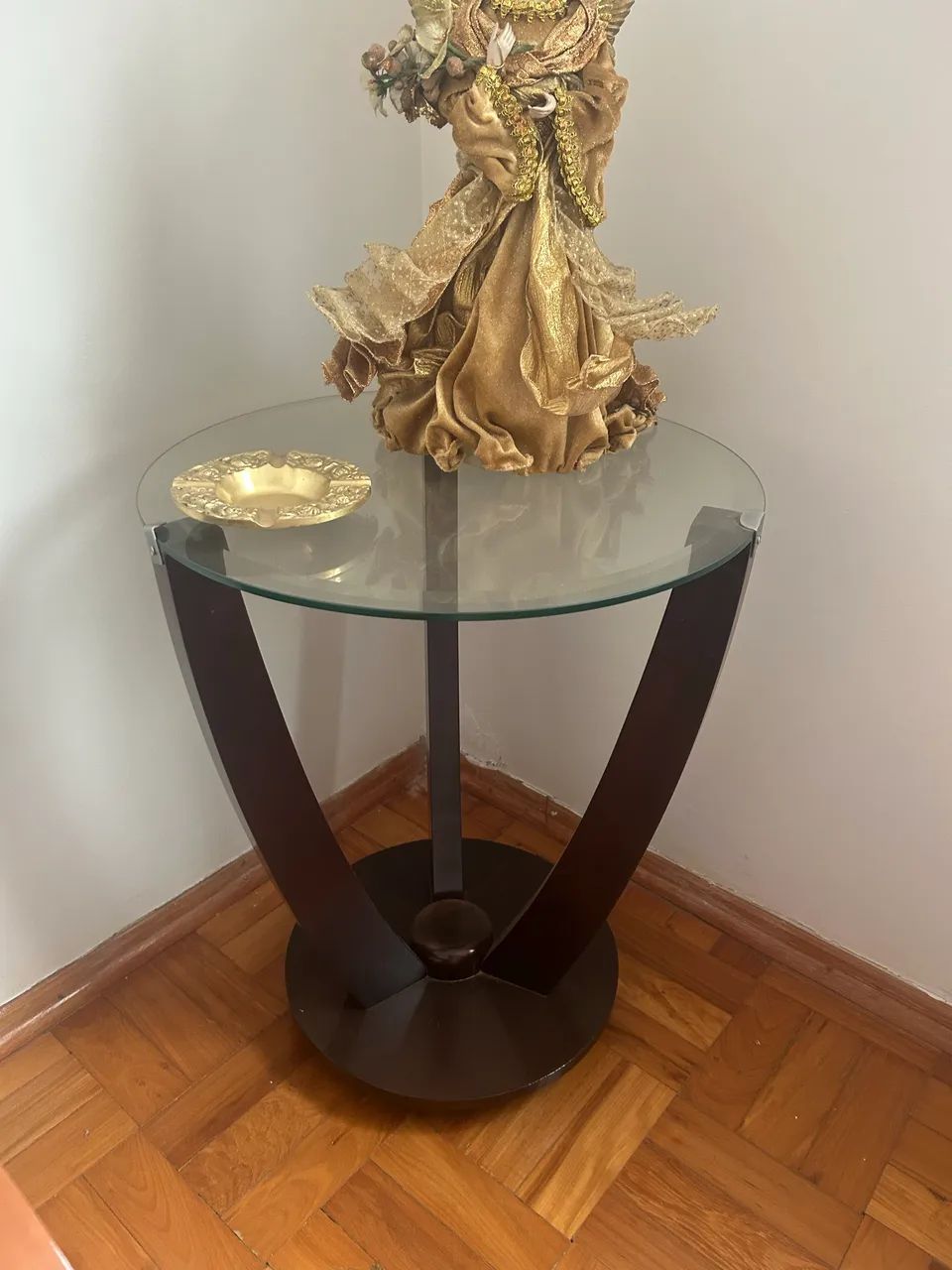 Mesa lateral de vidro
