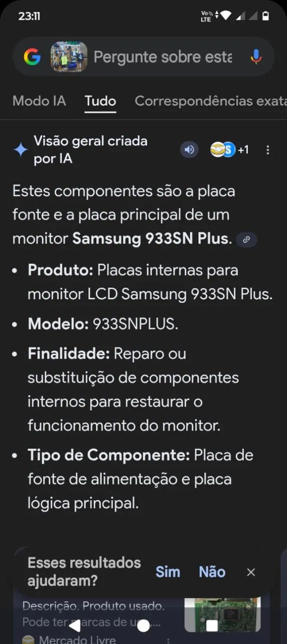 Placa Fonte + Principal Monitor Samsung 933SN PLUS - usada - Foto 5