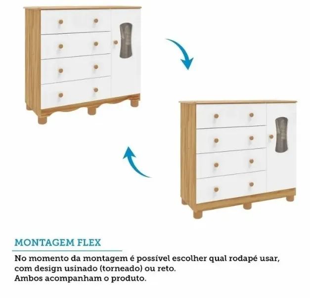 Comoda Infantil luna, 100% MDF - Peroba  - Foto 4