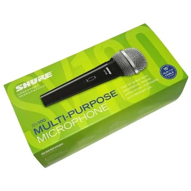 MICROFONE DINÂMICO SHURE SV100 COM FIO - NOVO / SEM USO - Foto 3