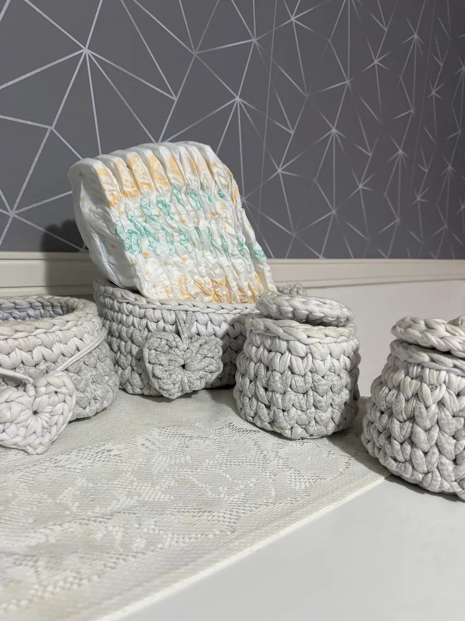 Kit higiene bebê fio de malha  - Foto 5