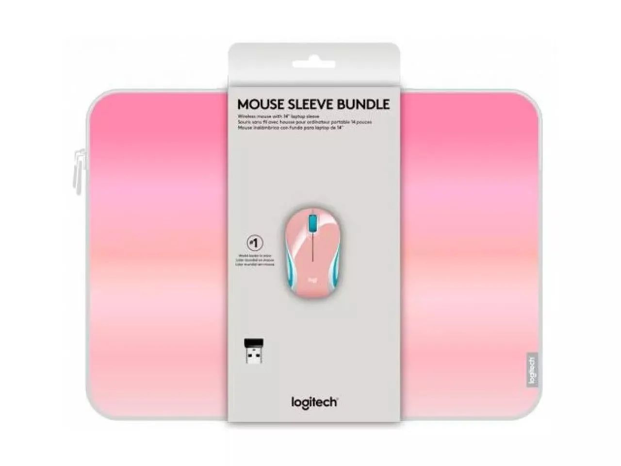 Capa de notebook + mouse logitech rosa 