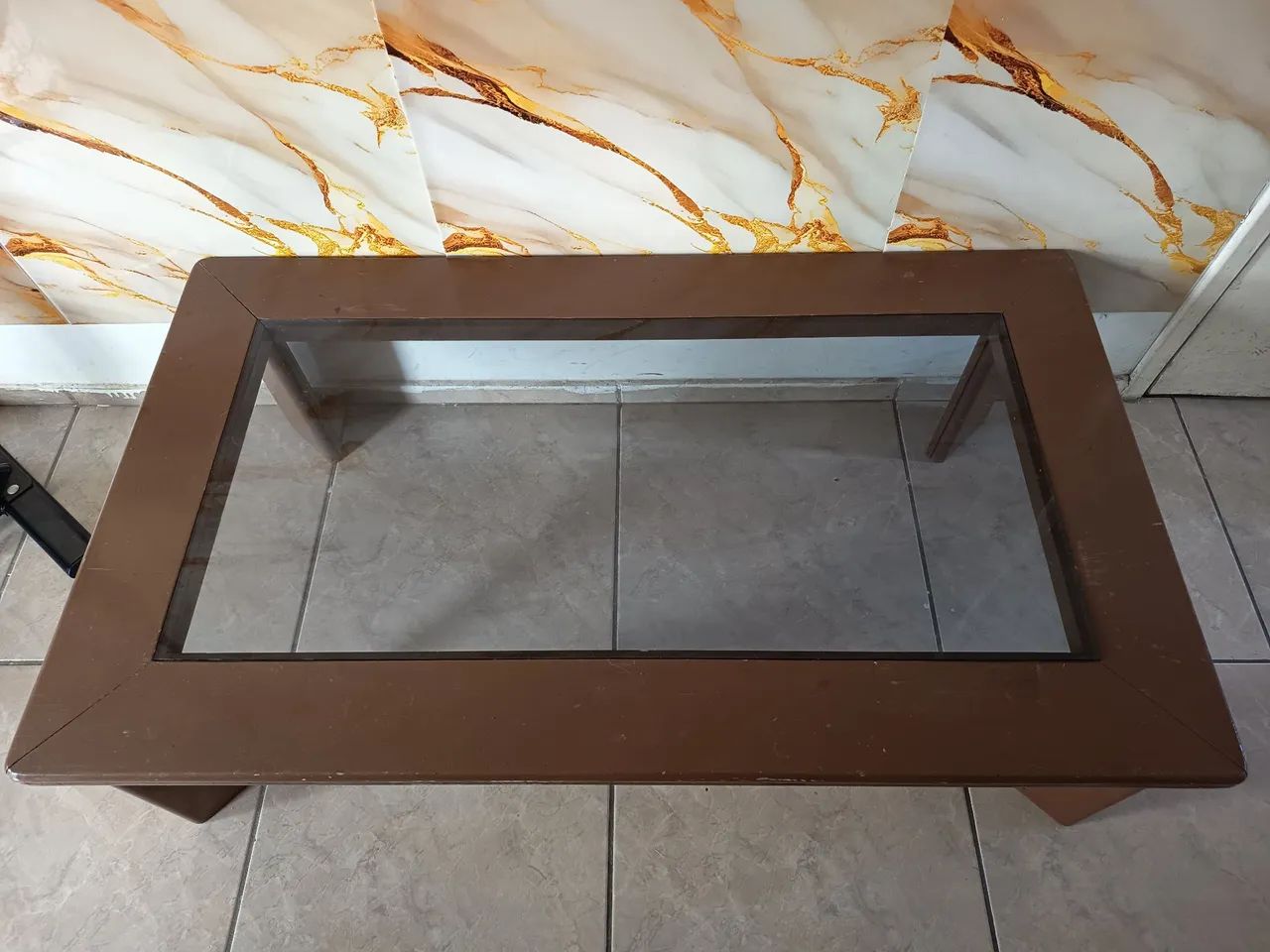 Mesa de centro de vidro 