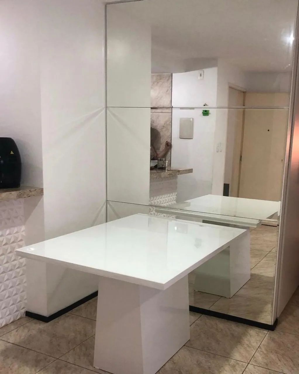 Mesa de Jantar Retangular Luxo com Vidro Laqueado  - Foto 4