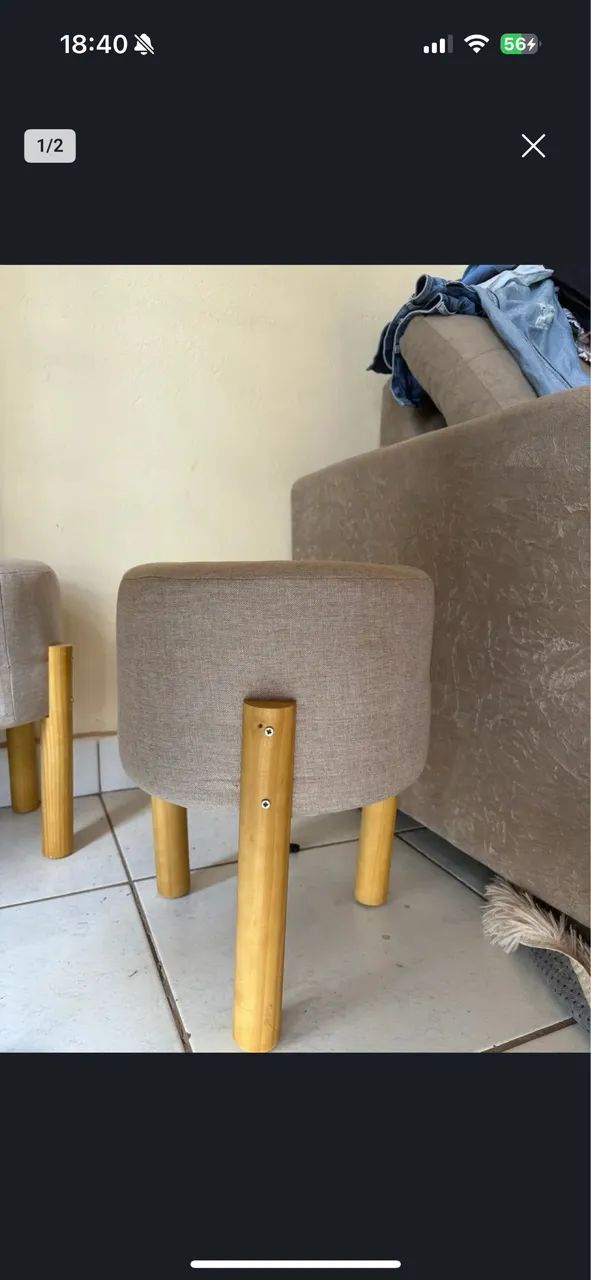 Poltronas Bege + mini puf  - Foto 5