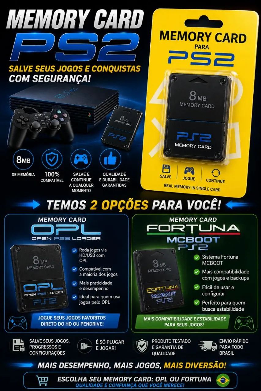 Memory Card PS2  0pl ou fun7una