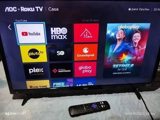 Smart Tv Roku Aoc Led 32 Polegadas Nova Com Mais de 400 Canais Streaming Integrado