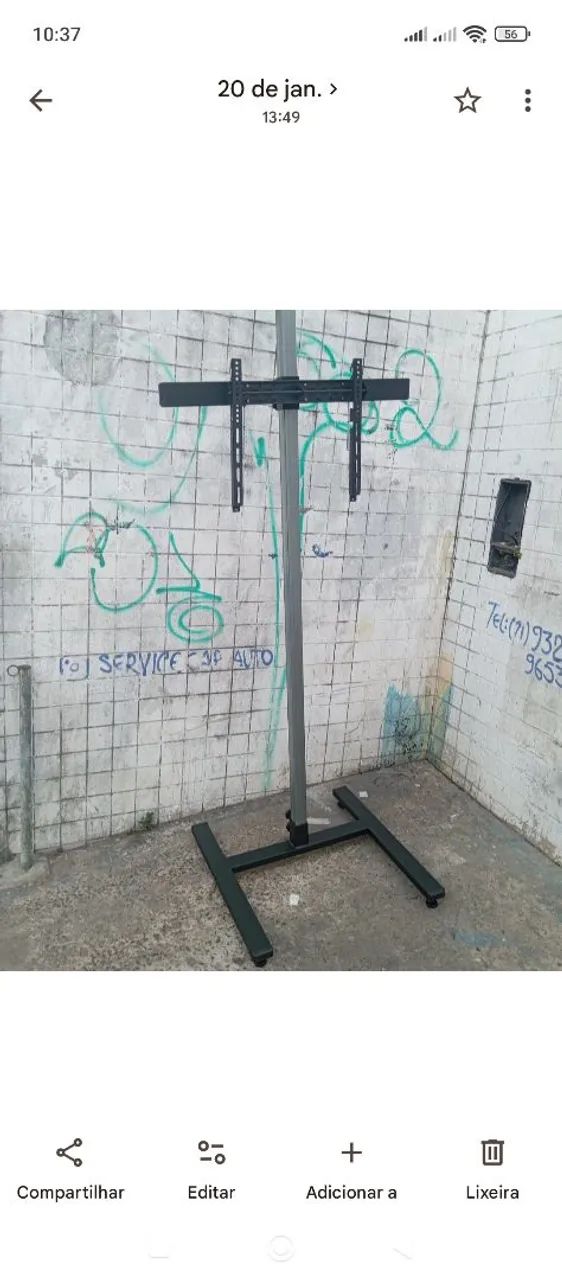SUPORTE P/ TV MODELO PEDESTAL REGULÁVEL P/ COMÉRCIO/HOTEL/POUSADA DE 32 A 60  POLEGADAS 