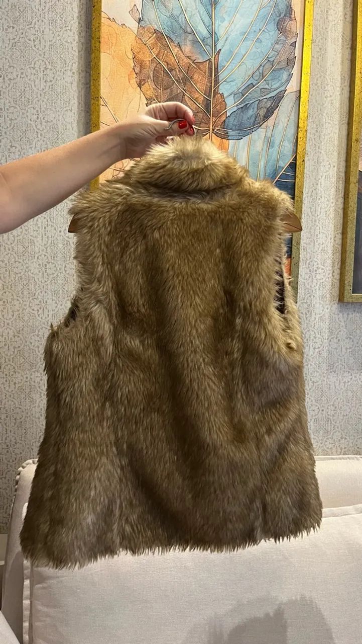 Jaqueta de pelo bege - Foto 2