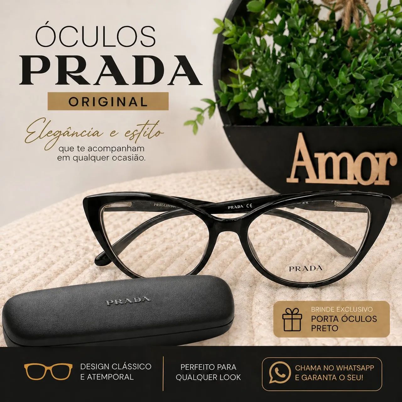Óculos Prada Feminino - Elegância e Estilo!