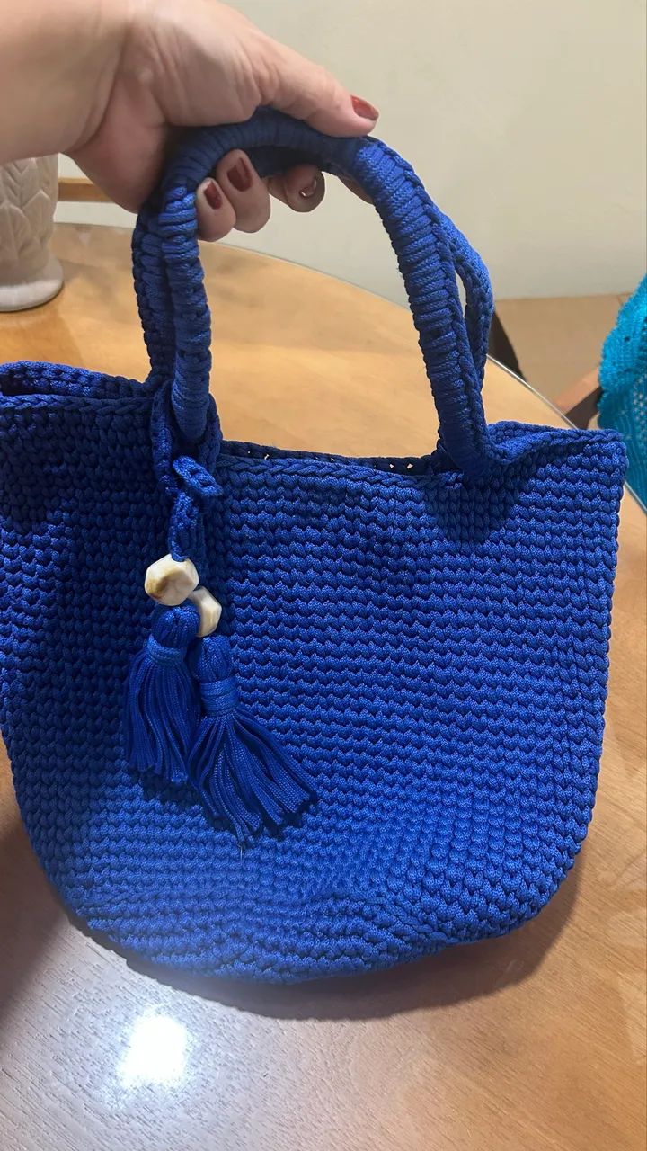 Bolsa de crochê feito a mão  - Foto 2