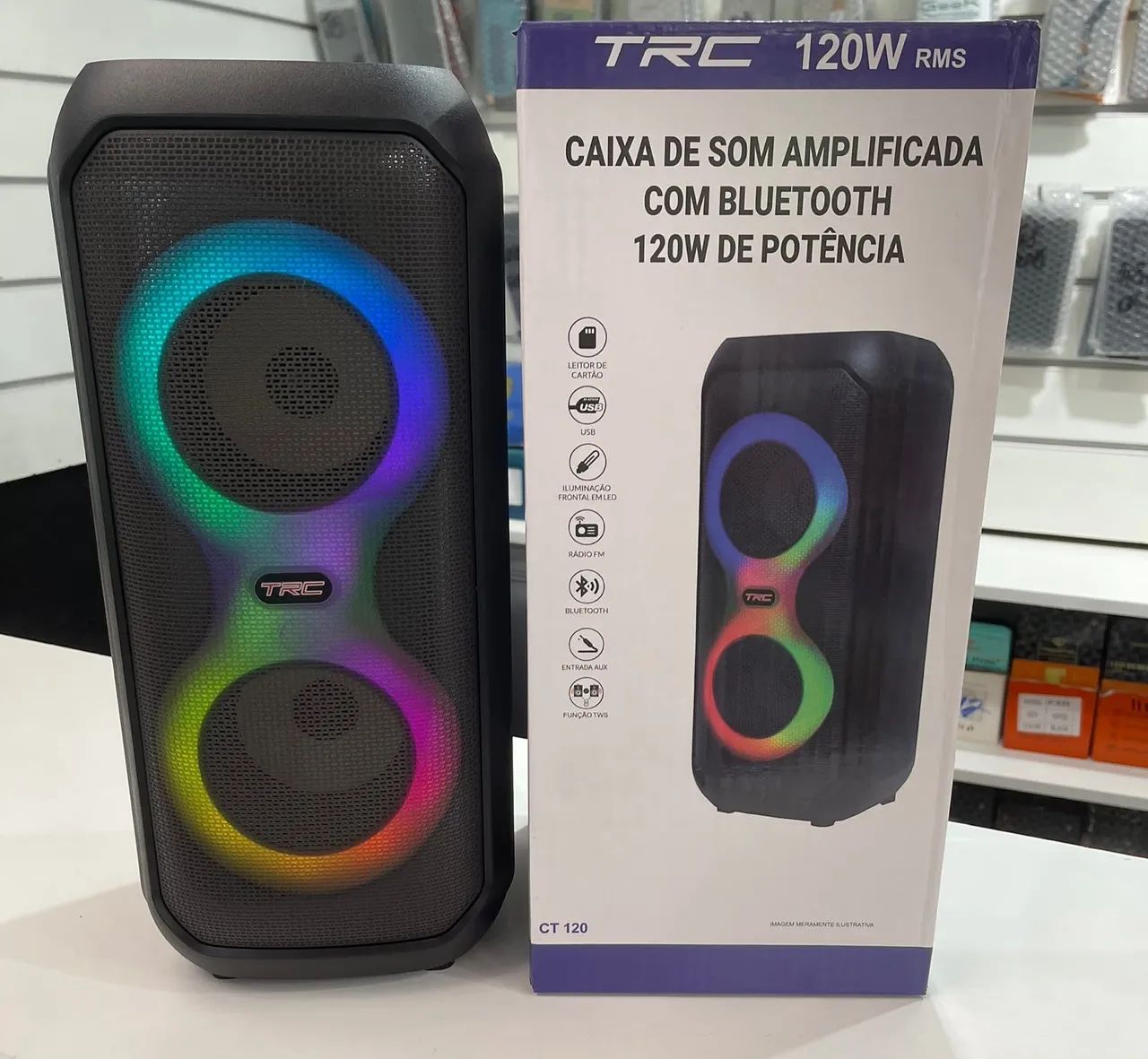Caixa de som amplificada pega microfone Bluetooth pendrive cartão usd e FM cuida  - Foto 3