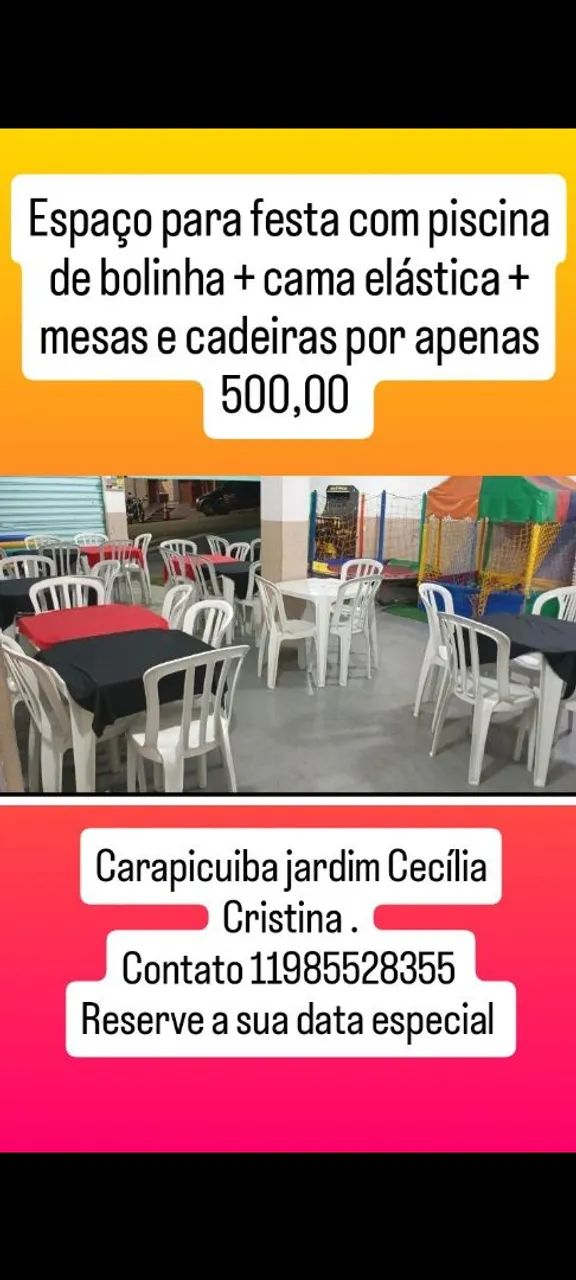 Aluguel espaço para festa Carapicuíba 