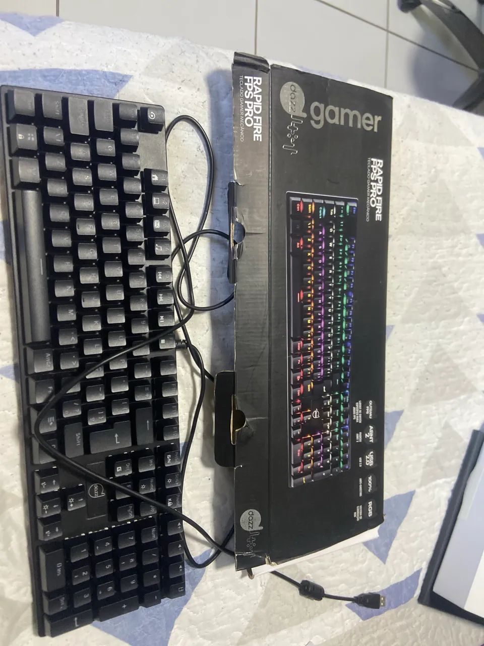 teclado mecânico gamer rapid fire pro