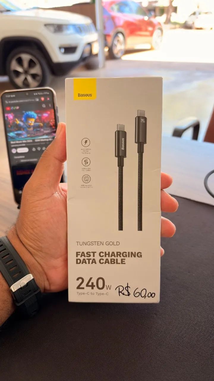 Cabo Baseus 240w Novo 1 Metro 
