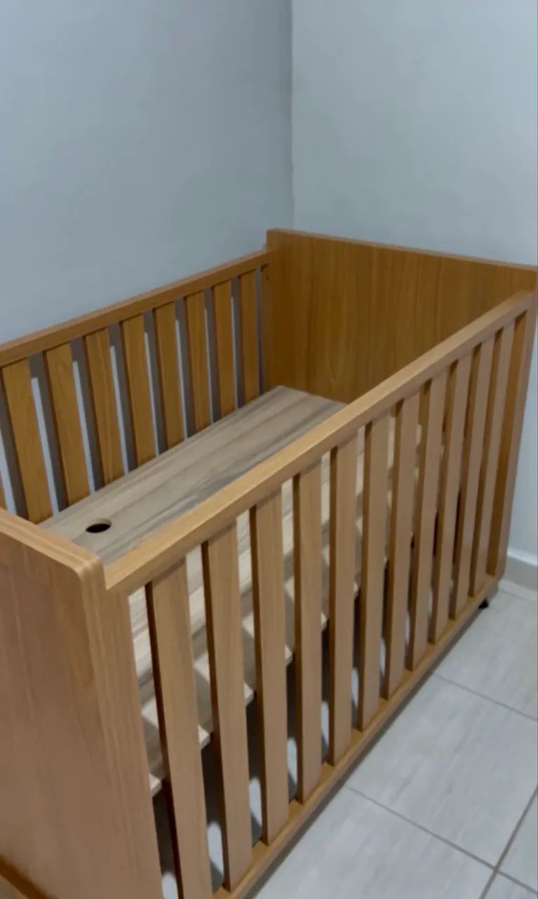 Berço em MDF Louro Freijó 130 X 70 cm