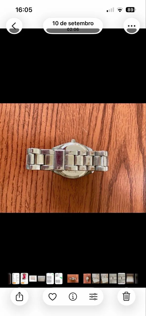 Relógio prata com dourado  - Foto 2