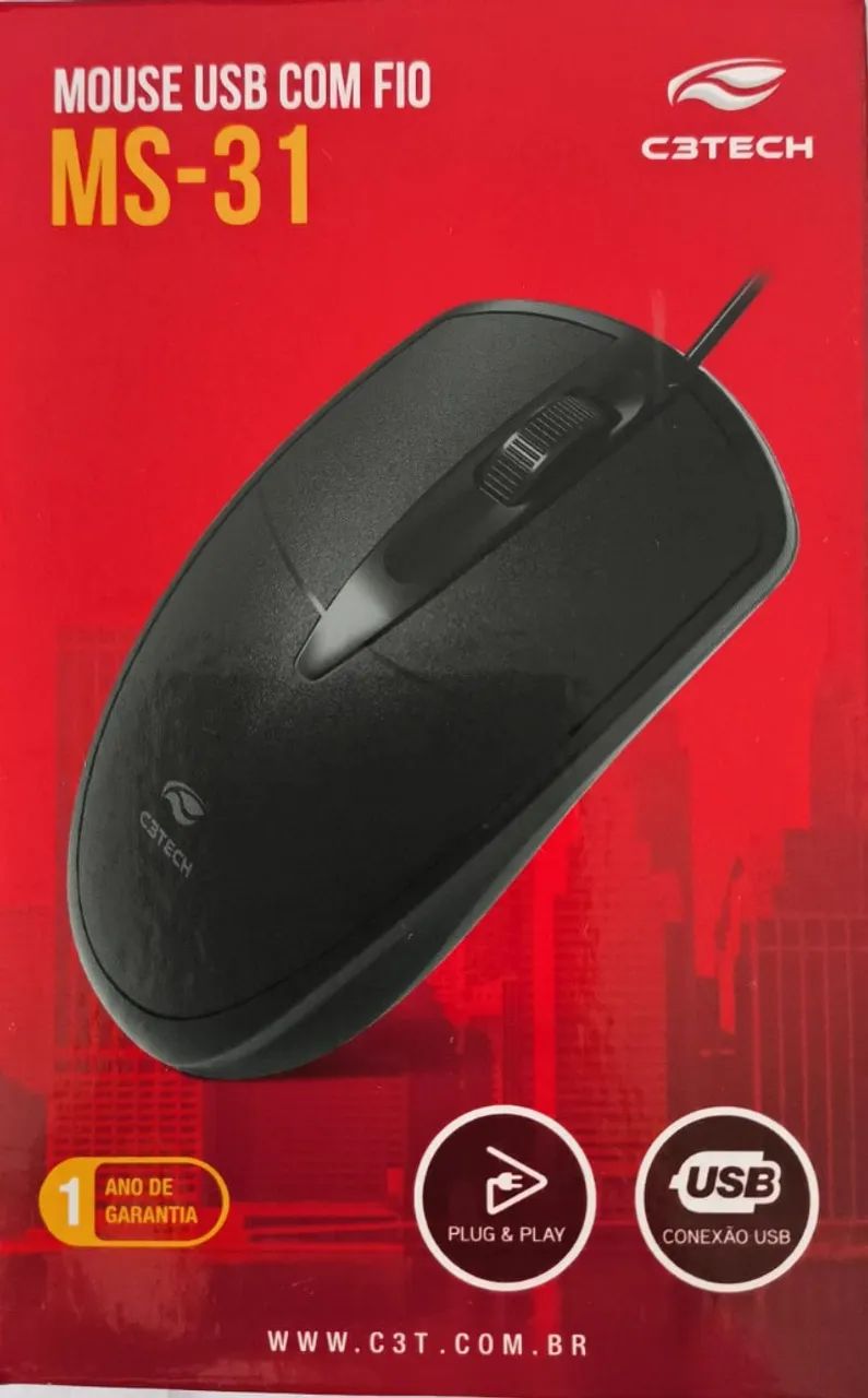 MOUSE USB MS-31BK - PRETO - C3TECH