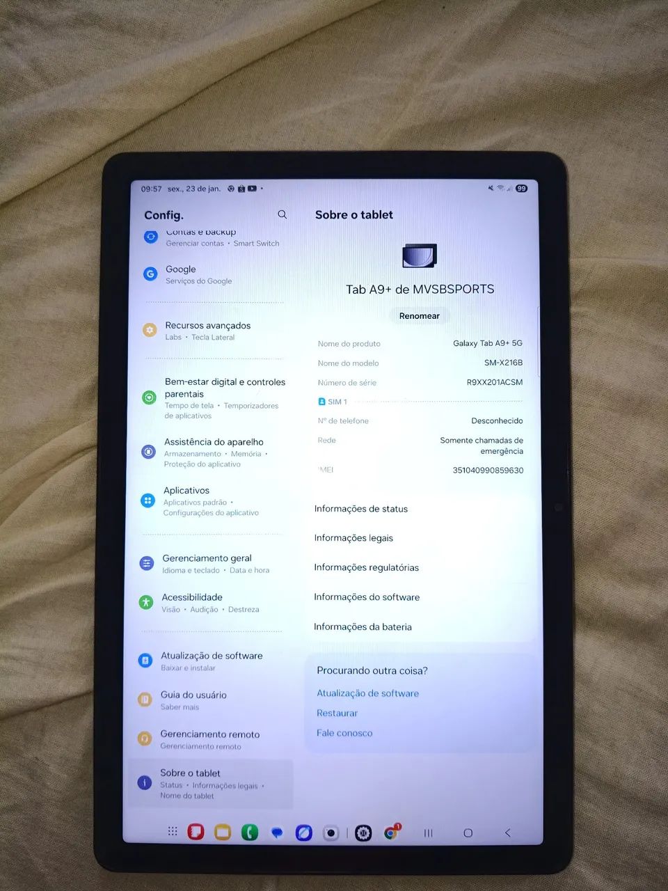 TABLET SANSUNG A9 + 5G