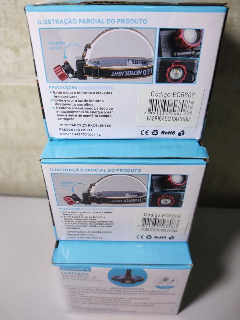 Vendo lanterna de cabeça com LED, modelo Ecooda EC6808 - Foto 3