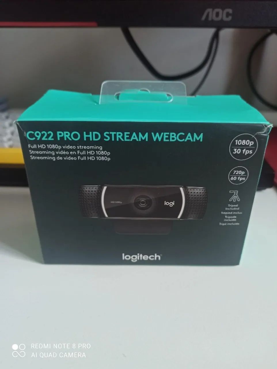 Webcam Logitech C922 Pro Full HD - Ideal para Reuniões e Streams