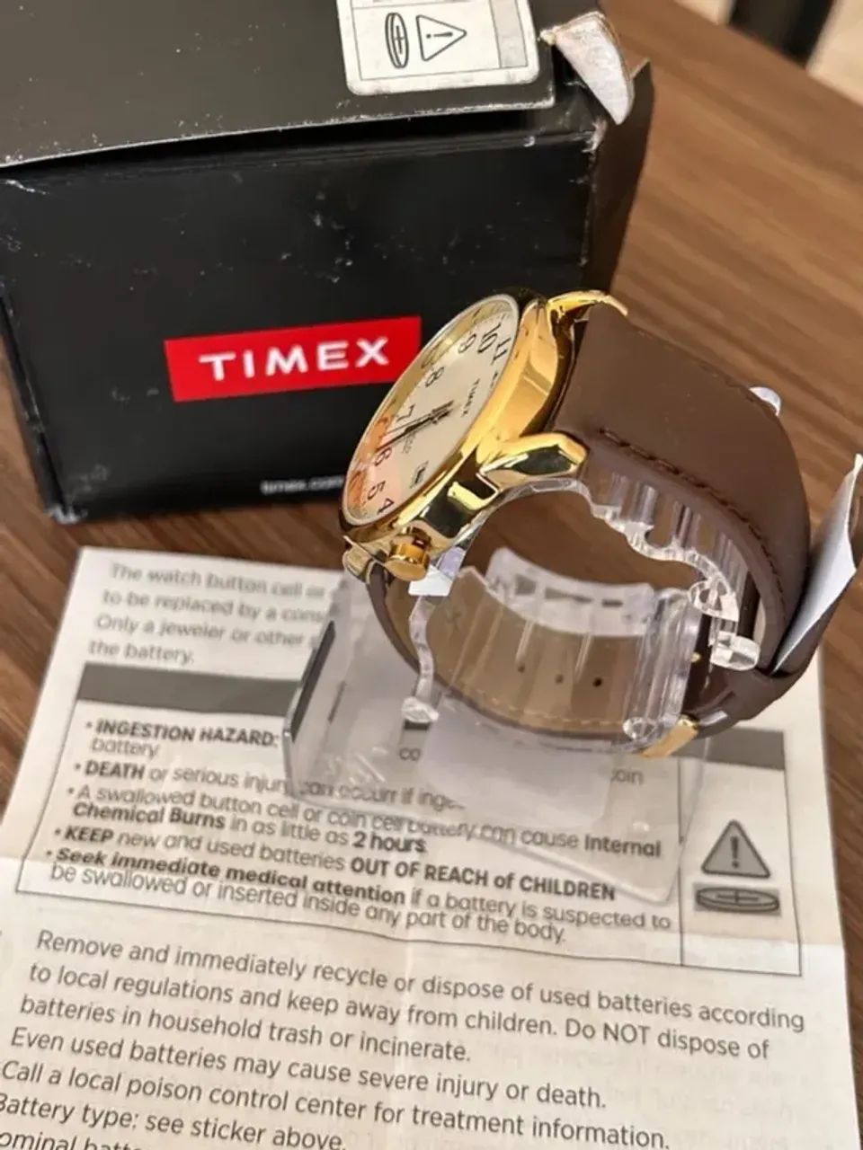 Timex Relógio Easy Reader com pulseira de couro de 38 mm 