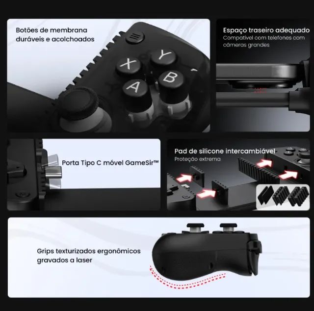 Controle Gamepad GameSir X5 Lite USB-C Mobile Hall Effect - Foto 5