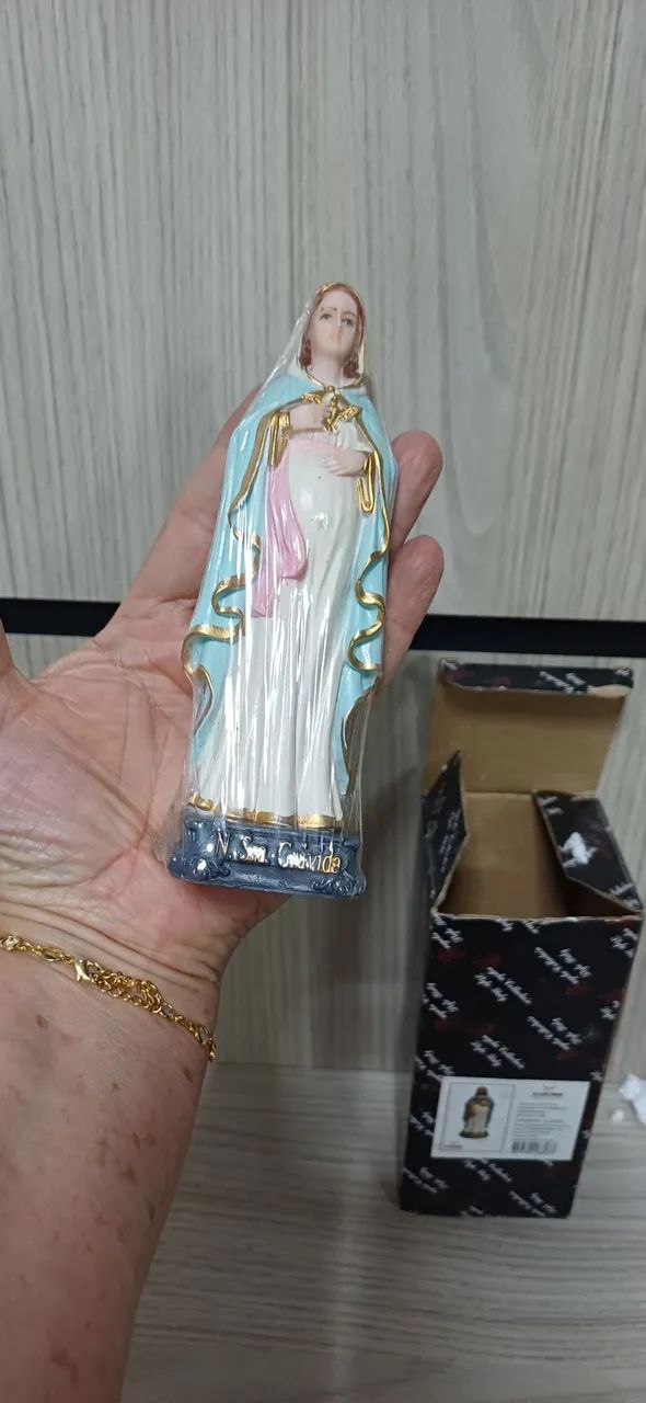 Images Nossa Senhora Gravida 17 cm, nova na caixa. - Foto 3