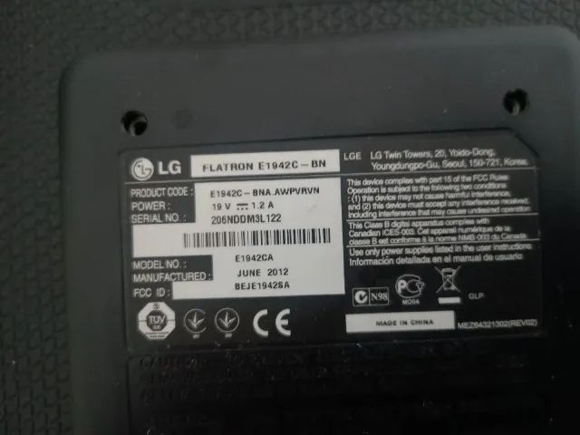 MONITOR 19" LG FLATRON E1942C 