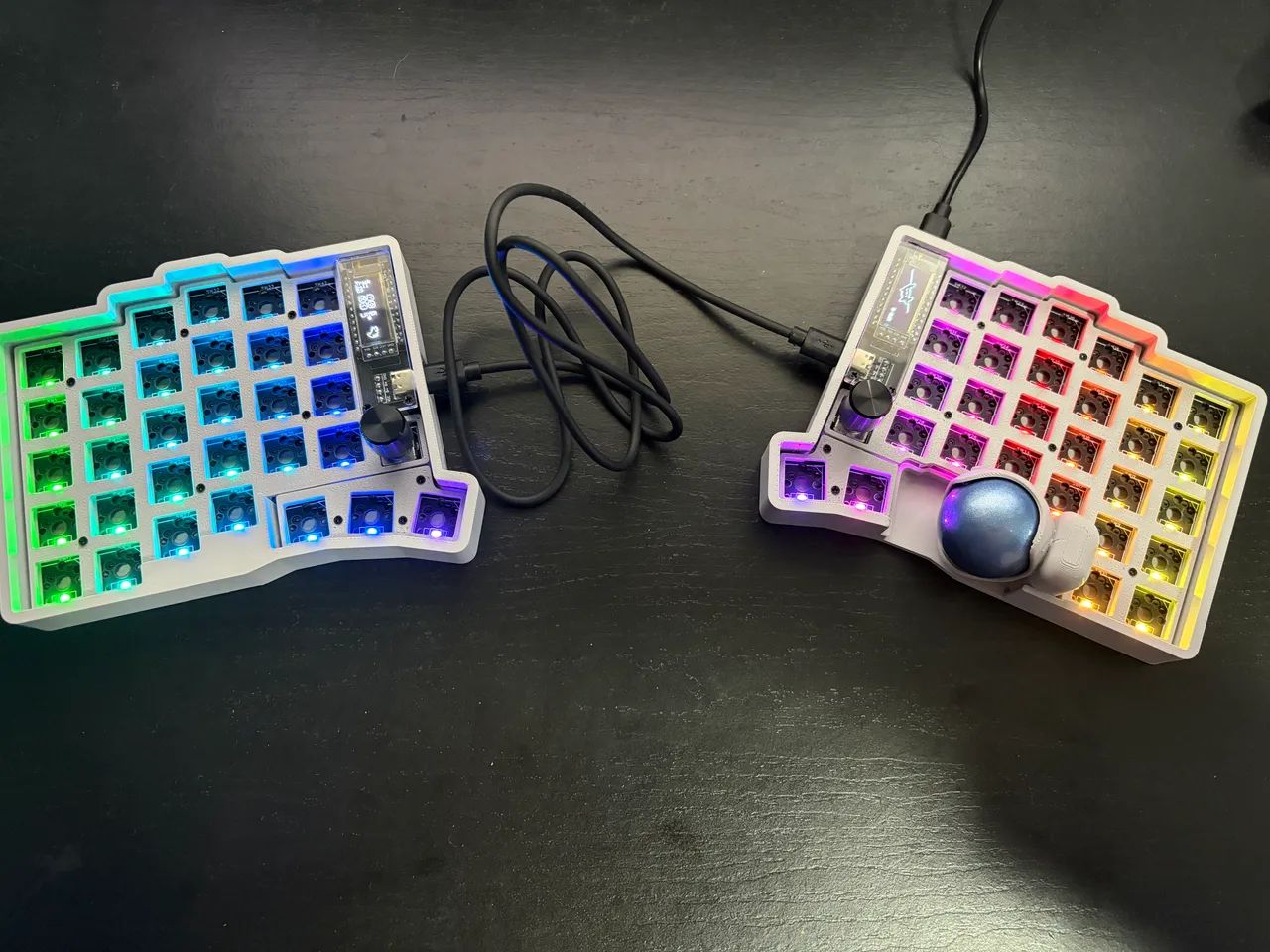Teclado Split trackball knob