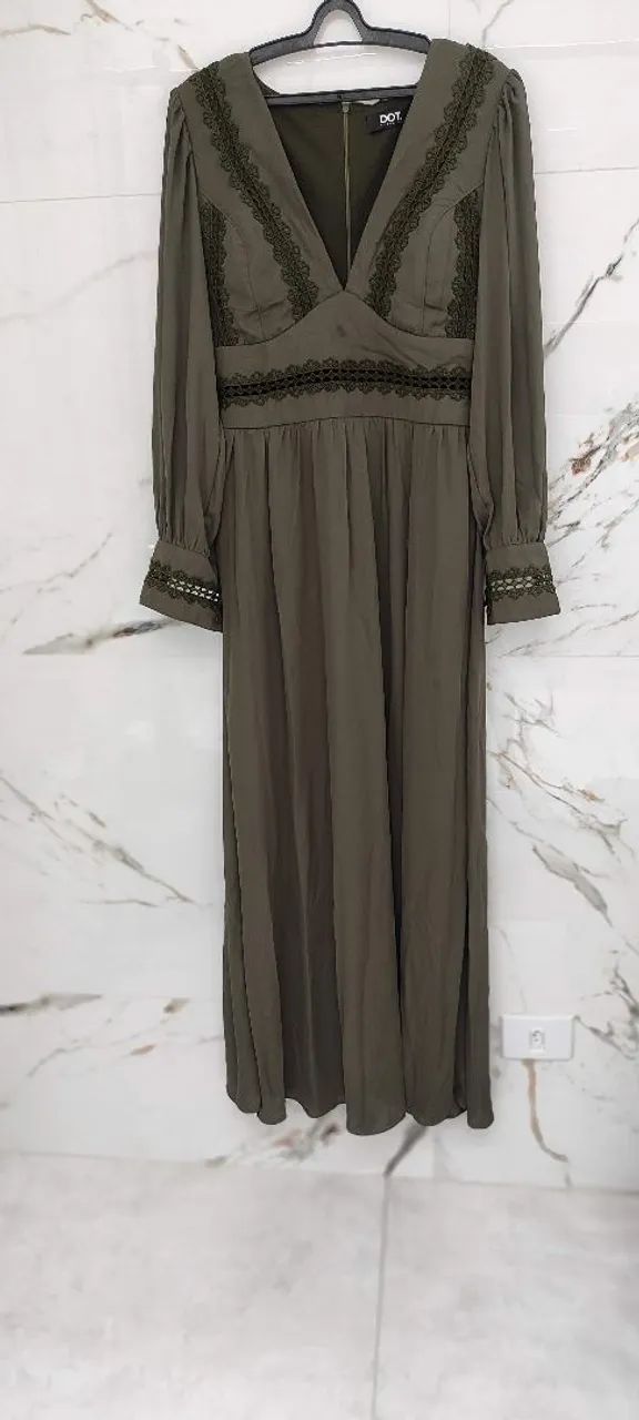 Lindo Vestido Longo Verde Oliva  - Foto 4