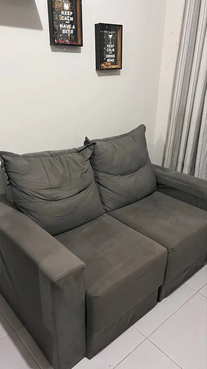 Sofá Cinza- Escuro / 2 lugares 