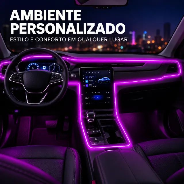 Fita LED Neon Roxa 5 Metros USB Flexível para Carro Quarto e Setup - Foto 2