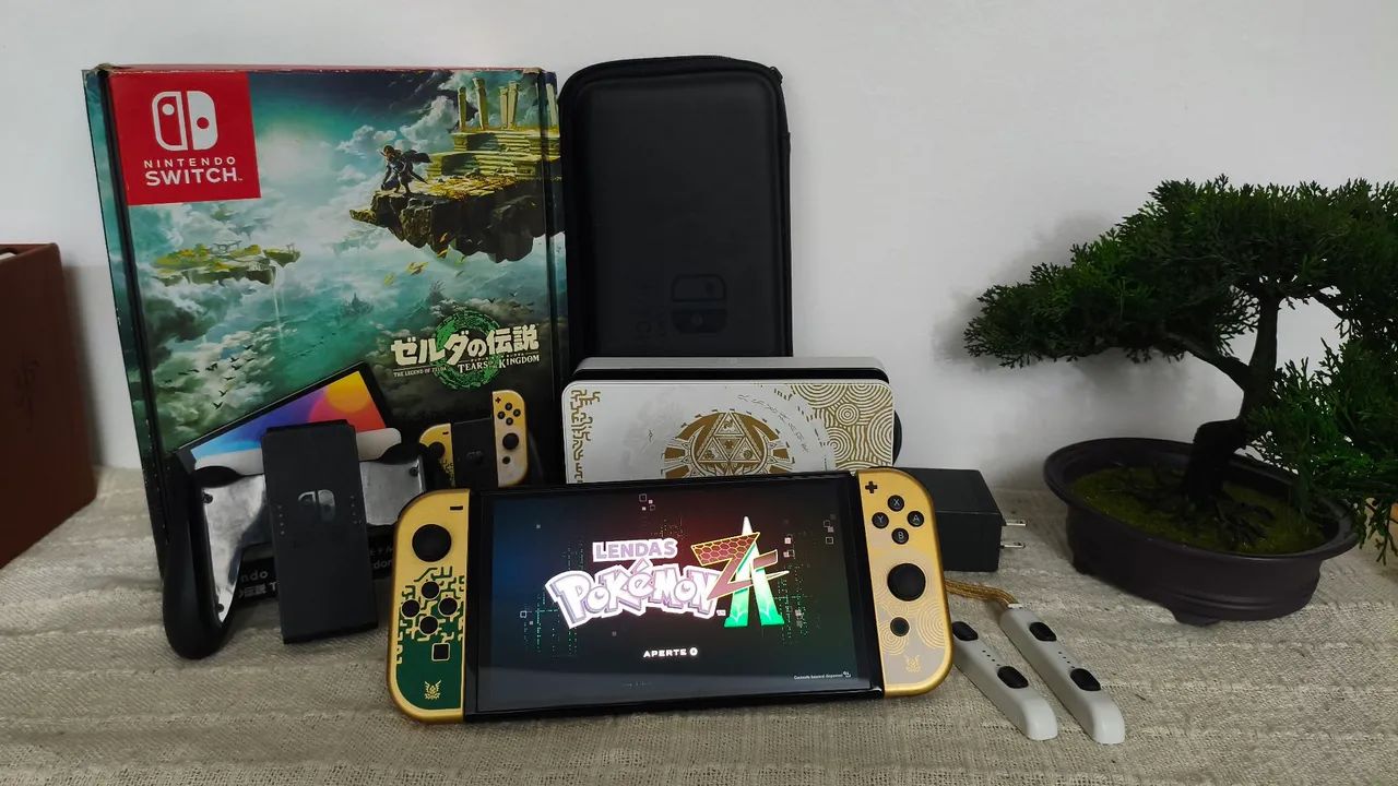Nintendo Switch OLED versão Zelda Desbloqueado 