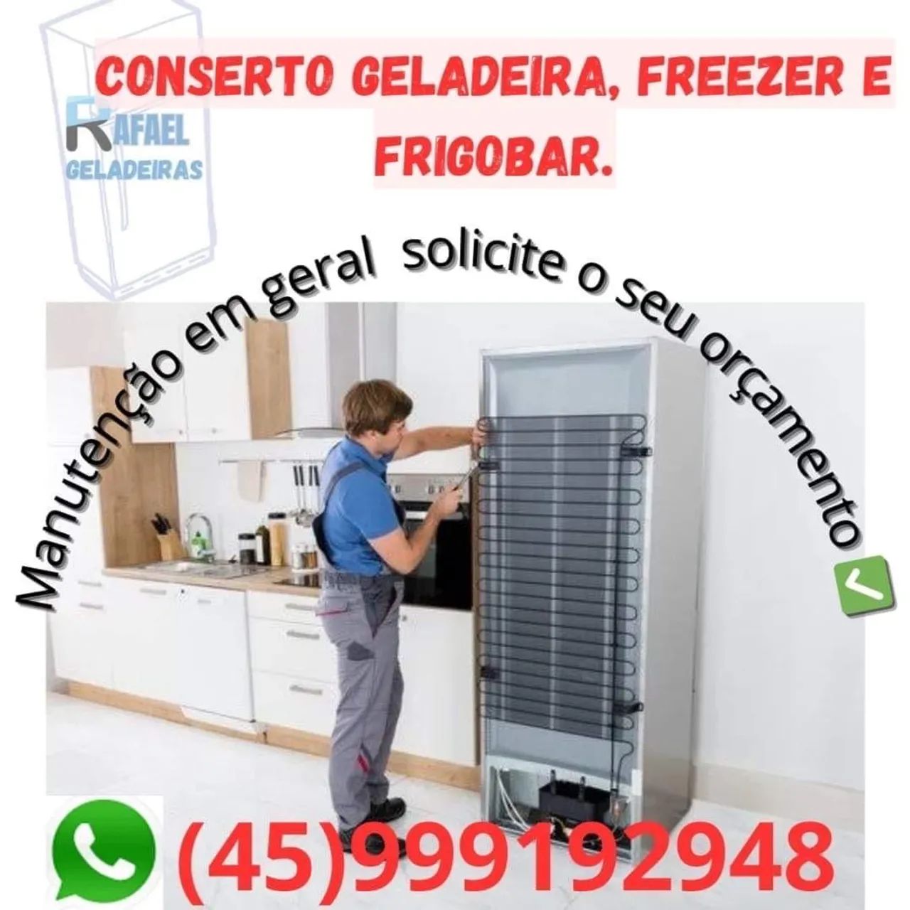 Consertamos geladeira, freezer e frigobar 