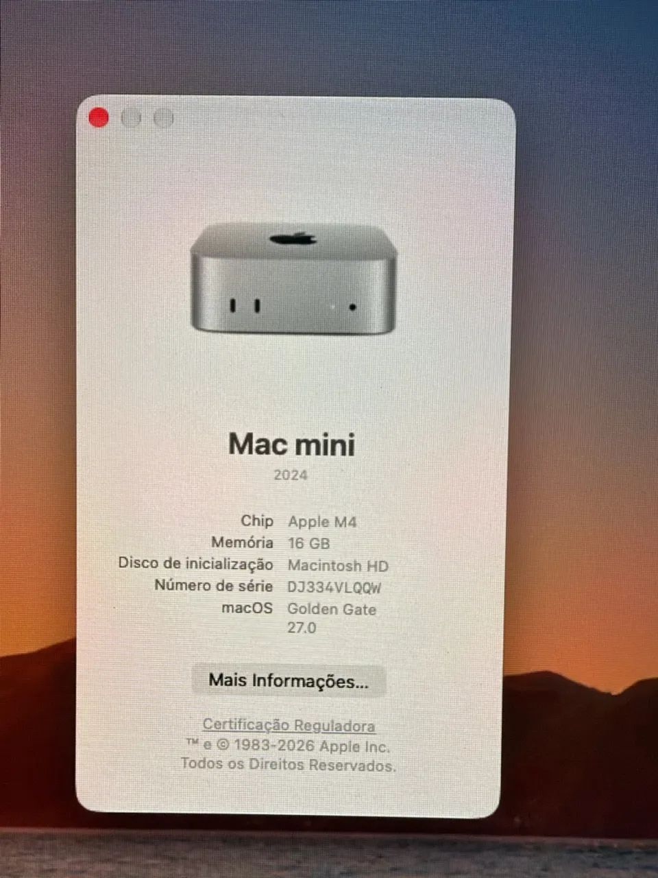 Mac mini M4 16GB RAM 256GB SSD + Nota Fiscal e Garantia